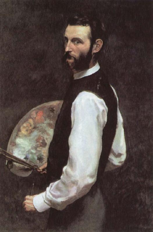 Frederic Bazille Self-Portrait with Palette oil painting image